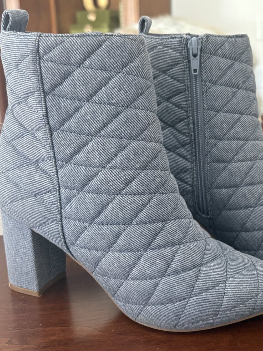 Short Denim Quilted Boots by Shoe Dazzle